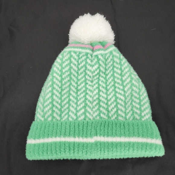 Shiraleah Chicago Womens Beanie Pom Pom Green Pink Soft Winter Ski Aspen Snow - Picture 5 of 8